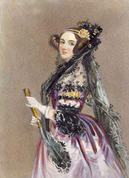 Engraved profile portrait of Ada Lovelace